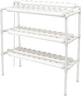 Kit de creștere hidroponică cu 3 straturi cu 90/108 poziții de plantare și pompă de apă, sisteme de creștere a plantelor fără sol din PVC, kituri de creștere hidroponică pentru cultivarea legumelor și fructelor (108 poziții de plantare)