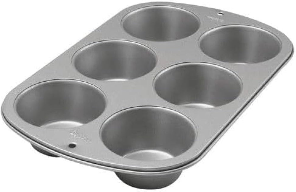 Wilton 445291 445291 Forma na muffiny Jumbo, nepřilnavý povrch, 6 otvorů, 4,5 x 22,2 x 34,2 cm, ocelové formy a plechy na pečení Naty Shop