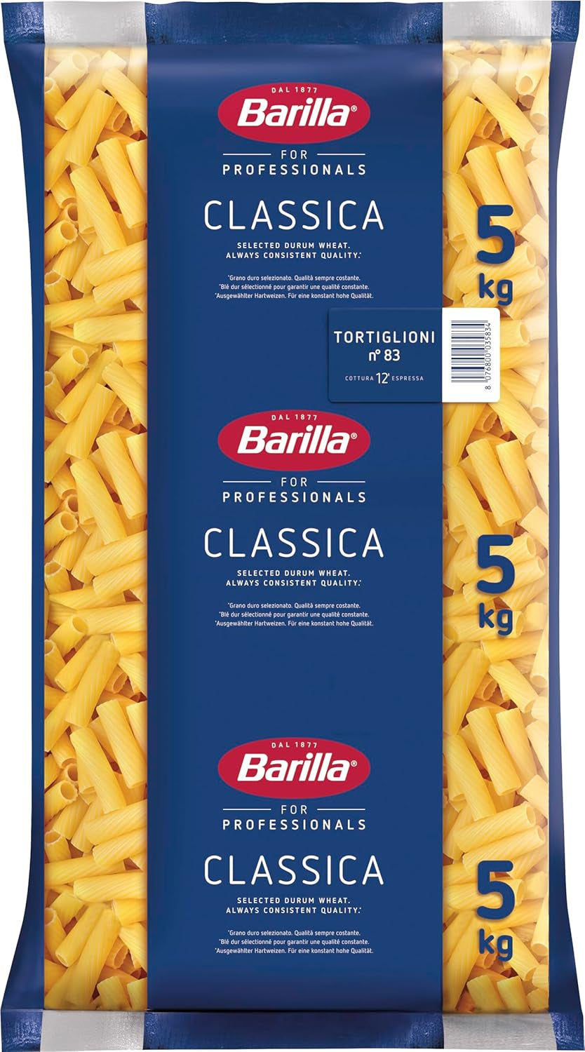 Tortiglioni Barilla těstoviny z tvrdé pšenice č. 83 – Balení po 1 (1x5kg)