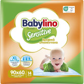 Șervețele umede sensibile, 90 x 60 cm, extra absorbante, 14 bucăți