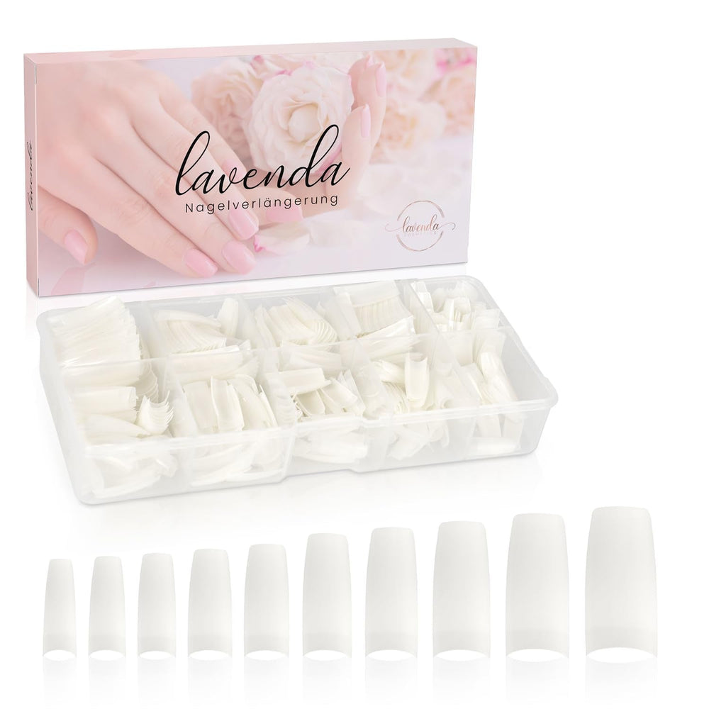 ® Unghii artificiale pentru lipire 500 bucăți Unghii false - Unghii stabile pentru unghii cu gel - Unghii cu calitate de studio (culoare naturală)