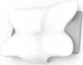 Pernă cervicală din spumă de memorie ergonomică pentru gât cu capac detașabil, lavabil, pentru somn ortopedic, dureri de gât și dureri abdominale (55X35X13 Cm) Perne ortopedice cervicale Naty Shop Gri StandardMărime 55X35X13/10Cm