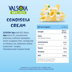 Cremă Condisoia, cremă ideală pentru gătit pentru persoanele cu intoleranță la lactoză, vegani și vegetarieni, versatilă în bucătărie, 6 x 200 g