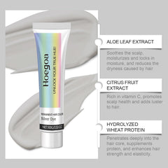 Vopsea de păr argintie 2-in-1 cu extract de esență naturală, vopsea de păr argintie Detroit Rain, vopsea de păr argintie metalică, vopsea de păr argintie pentru păr închis, vopsea de păr argintie, vopsea de păr permanentă (1 bucată) Vopsea pentru par Naty Shop