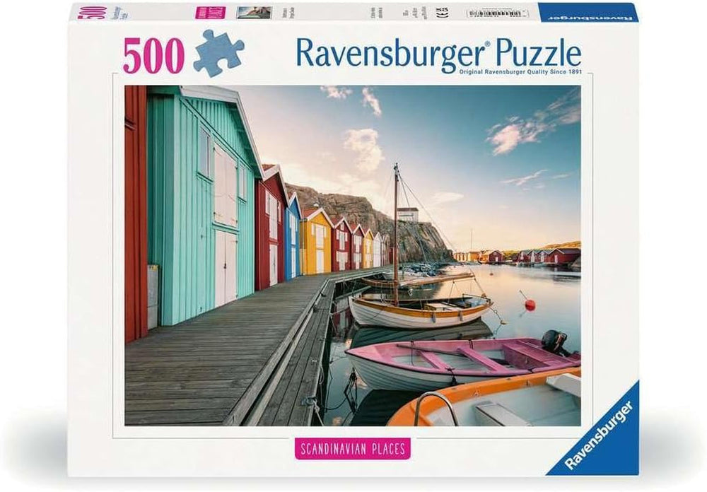 Ravensburger Puzzle 12000847, Skandinávská místa - Loděnice v Smøgen, Švédsko - 500dílné puzzle pro dospělé a děti od 12 let Puzzle Naty Shop Výchozí název