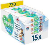 Pampers Harmony Aqua dětské ubrousky Paw Patrol 15 balení 48 ubrousků 720 dětských ubrousků pomáhá obnovit přirozenou rovnováhu pH pokožky lehké mléko 99 % vody