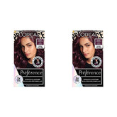 L'Oréal Paris Intensive permanent hair color, Până la 8 săptămâni de păr strălucitor și culoare intensă, Préférence Vivid Colors, Culoare: 4.261 DARK PURPLE, 1 buc (pachet de 2) Vopsea pentru par Naty Shop Titlu implicit