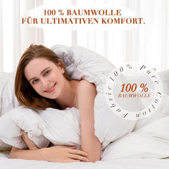 Plapumă cu puf 135X200 toate sezoanele 100% bumbac, plapumă 4 sezoane 135 X 200 cu puf de gâscă și pene, plapumă cu puf High Fluffy 3D Baffle Box pentru căldură medie Plapumi si pilote Naty Shop