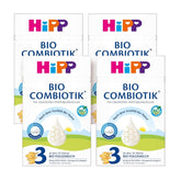 HiPP 3 Organic Combiotik (4 x 600g), lapte de continuare de la 10 luni, cu culturi naturale de acid lactic, vitaminele C și D, GOS, Omega-3 (DHA, ALA), de cea mai bună calitate organică