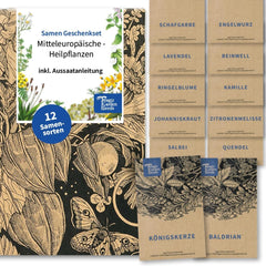 Magic Garden Seeds - Set semen středoevropských léčivých rostlin - 12 tradičních odrůd oblíbených léčivých rostlin - Heirloem Odrůdy - Zahradní doplňky - Semena rostlin - Dárek pro milovníky zahrad