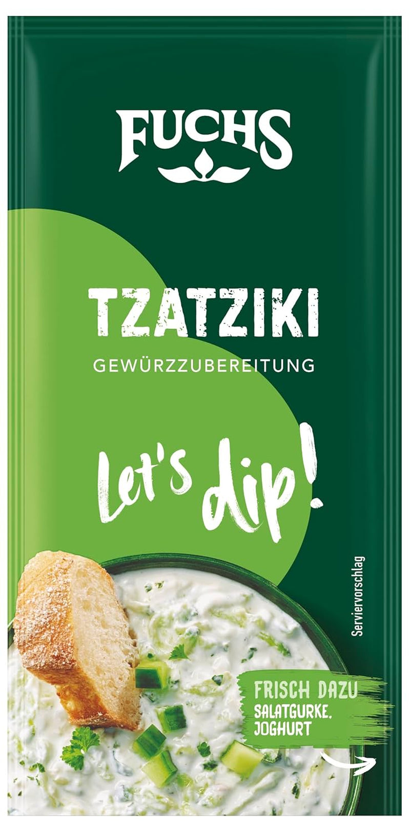 Fuchs Gewürze - Pojďme se máčet! Tzatziki Gewürzzubereitung, Gewürz für die Zubereitung von griechischem Tzatziki, 10 g v sáčku