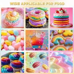 Potravinářské barvivo 6 barev x 12 ml, vysoce koncentrované tekuté potravinářské barvivo na pečení, sada potravinářských barviv na fondán, vánoční dorty, makarony, koblihy, sušenky (duhové)