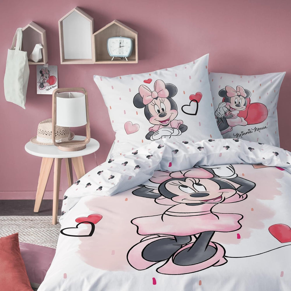 Minnie Mouse Bettwäsche Kinderbettwäsche 1 Kissenbezug 80X80 Cm + 1 Bettbezug 135X200 Cm 100% Baumwolle Naty Shop Výchozí název