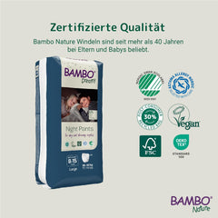 Scutece Bambo Dreamy Nighttime Pull-Up, mărime mare (35–50 kg/77–110 lbs), pachet de 10 | Scutece pull-Up pentru copii | Chiloți de noapte ultra-absorbanți pentru enurezis