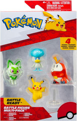 Pokémon PKW3402 - Battle Figure Multipack - pachet de 4 cu Pikachu, Croc, Kwaks, Felori, figuri detaliate oficiale, 5 cm fiecare Action figures Naty Shop