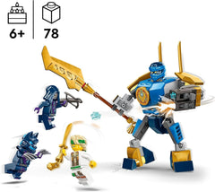 LEGO NINJAGO Jay Battle Mech, hračka ninja pro děti s figurkami, včetně minifigurky Jaye s mini katanou, akčními figurkami a robotem, malý dárek pro kreativní chlapce a dívky od 6 let 71805 Stavebnice Besuche den LEGO-Store