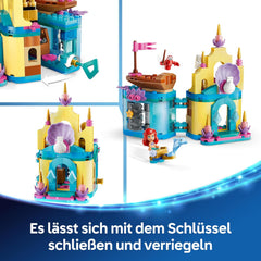 LEGO ǀ Disney Princezna Arielles Kouzelný mini hrad - Spielzeug Schloss aus Die kleine Meerjungfrau mit Einer Micro Puppe, Tierfiguren Sebastian & Fabius - Geschenk für Mädchen ab 5 Jahren - 43285