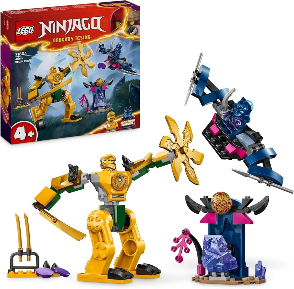 LEGO NINJAGO Arin's Battle Mech, hračka Ninja pro děti od 4 let S figurkami Vč. Olše s mini katanou, akčními figurkami a roboty, malý dárek pro chlapce a dívky 71804 Stavebnice Besuche den LEGO-Store Single