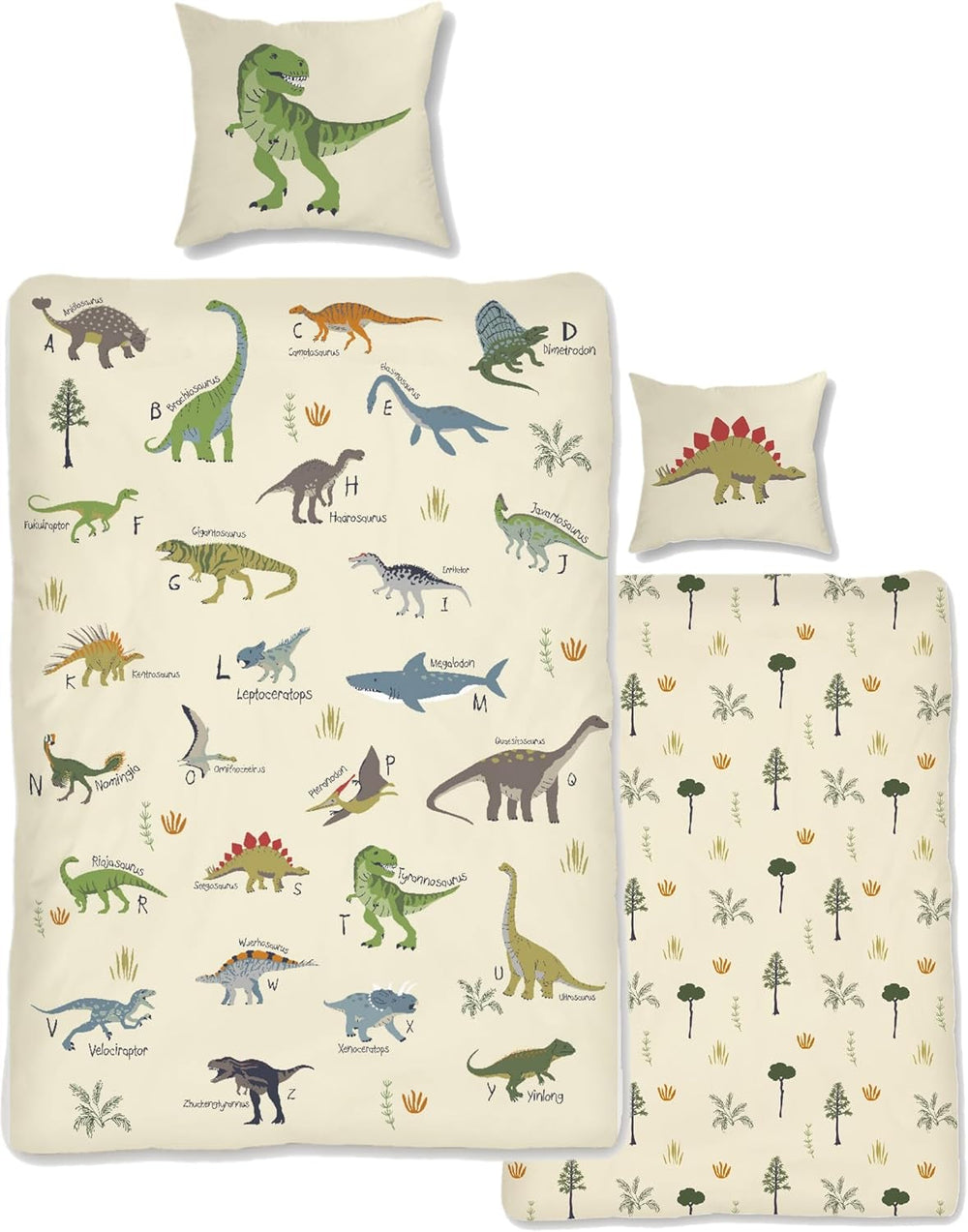 Skybrands Dino Bedtuchen 135X200 Jungen Bedtuchen Dinosaurier Baumwolle 2Tlg Kinder Bedtuchen Dinosaurier 135X200 + Beutel Naty Shop Výchozí název