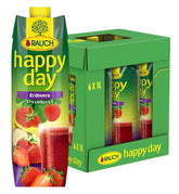 Rauch Happy Day Jahoda | Intenzivní jahodová příchuť | Rafinovaný s jablky a citronem | 6X 1 litr, Tetra Prisma Nealkoholické nápoje Naty Shop