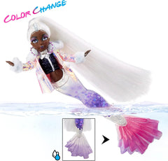 Mermaze Mermaidz™ Zimní vlny Crystabella™ Meerjungfrau-Modepuppe s barevnou vatou, lesknoucí se schwanz und Zubehör