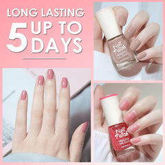 6dílná sada laků na nehty - Rychleschnoucí dlouhotrvající zářivě červený lak na nehty - Netoxický lak na nehty na vodní bázi pro kutily Manikúra v salonech (barva A)