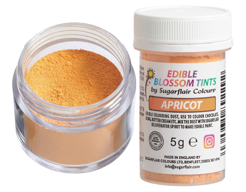 Sugarflair Blossom Tint Dust Pudră de Colorant Alimentar Caisă - Pudră de Colorant Alimentar pentru Decoruri de Tort, Pastă de Zahăr, Fondant, Glazură, Ciocolată, Cremă de Unt, Macarons și Mai Multe - 5G