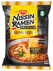 Nissin Ramen Premium - Shoyu Yuzu 10 balení Instantní nudle japonského stylu sušené na vzduchu ochucené sójovou omáčkou Yuzu a sušeným pórkem (10 x 92,7 g)