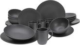 Creatable, 23146, seria SOFT TOUCH BLACK, set de veselă cu 20 de piese, serviciu combinat din gresie, potrivit pentru mașina de spălat vase și cuptorul cu microunde, fabricat în Portugalia
