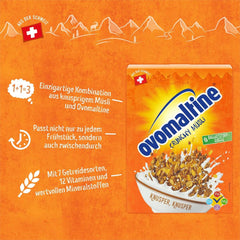 Ovomaltine Crunchy Müsli - křupavé müsli s čokoládou, s unikátní směsí cereálií a Ovomaltine - müsli s čokoládou, cennými vitamíny, vlákninou a minerály (1 x 450g)