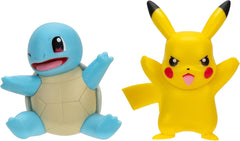 Pokémon PKW3586 - Balíček bitevních figurek - Oficiální detailní figurky Pikachu a Schiggy 5 cm každá akční figurka Naty Shop Pikachu a Schiggy