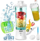 Mixér Smoothie Maker to Go, Mini Standmixer Tragbar Mit 6-Klingen Edelstahl, Enstafter Mit Reisedeckel, USB přenosný mixér Elektrisch 600 ml láhev, Mixer Shaker Slushy Maker Wasserdichter Bucatarie Naty Shop