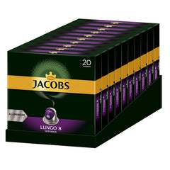 Kaffeekapseln Lungo Intenso, Intensität 8 von 12, 200 Nespresso®* kompatible Kapseln, 10 x 20 Getränke & Kapseln Espresso Intenso, Intensität 10,100 Nespresso®* kompatible Kaffeekapseln, 10x10