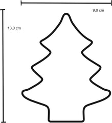 Formă de turtă dulce originală Kaiser, formă de brad de Crăciun, 13 x 9 x 2,5 cm, oțel inoxidabil, tăiere ușoară și precisă, manevrare sigură și confortabilă, negru