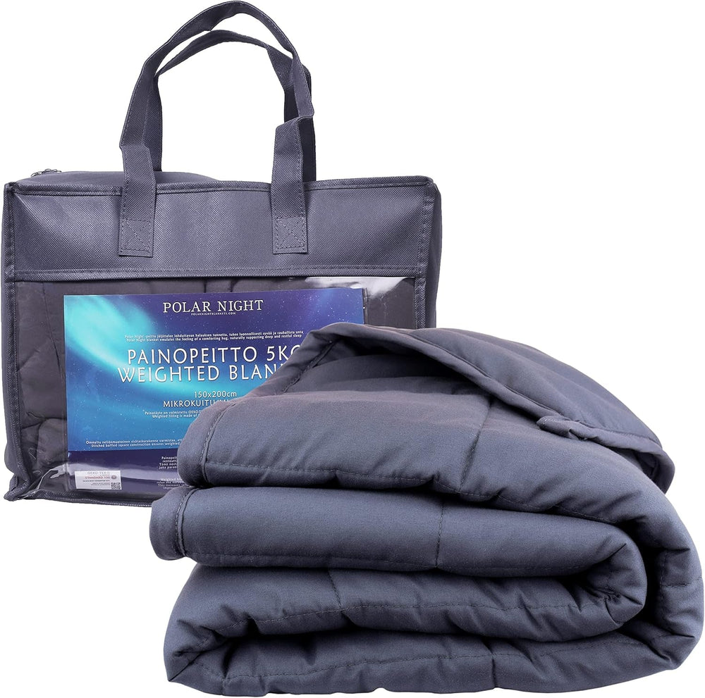 Polar Night pătură ponderată pentru adulți 150 X 200 Cm, 9 Kg - Pătură ponderată pentru somn profund, pătură grea, pătură de terapie din 100% microfibră, pătură relaxantă Oeko-Tex® 100 Standard plapumă Paturi si Cuverturi Polar Night 150 X 200 Cm 9,0 Kilograme