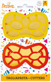 , 0255136 Karnevalmasken-Ausstechformen-Set, Das ideale Set zur Herstellung von Fondant- oder Gummidekorationen, Made in Italy, Originální design. 2 Stück-Packung.