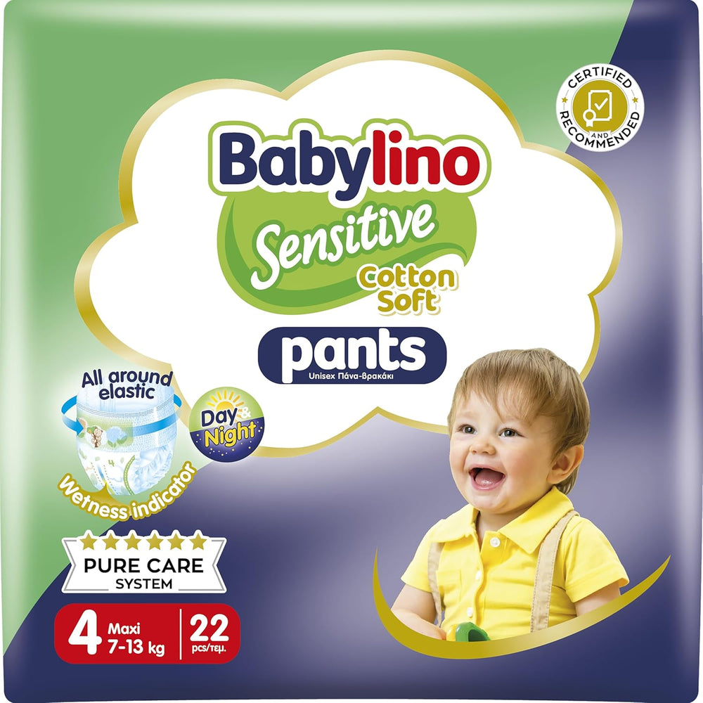Pleny Sensitive Cotton Soft, velikost 4, Kalhotky Maxi (7-13 kg), 22 kusů