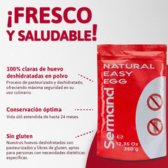 Eiklarpulver (350g) | Getrocknetes Eiklar Pulver | Eialbumin für Backen & Kochen | Ohne Zusatztoffe | Balení zip-bag bez laktózy