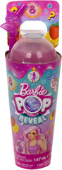 Barbie Pop Reveal Fruit - Păpuși surpriză cu 8 surprize fructate, inclusiv o păpușă poziționabilă cu parfum de limonadă de căpșuni și un cățeluș pufos, vârste 3+, HNW41