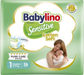 Babylino Sensitive, Scutece delicate pentru copii, diverse marimi Mama si Copilul Naty Shop Mărimea 1 (26 bucăți)
