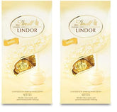 Lindt bílé čokoládové kuličky LINDOR | 137g sáček | Přibl. 10 bílých čokoládových kuliček s náplní rozplývající se v ústech | Čokoládová dárková sada | Čokoládová dárková sada (balení 2 ks)