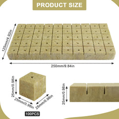 100 rozmnožovacích kostek Rockwool 25x25x25mm s rukavicemi Izolace Rockwool Snadná zásuvka Kostky rozmnožování Hydroponie Kostky Rockwool Odřezky Bezpůdné rozmnožování