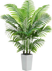 Künstliche Areca Palme Indoor 150Cm - Kunstpflanze Im Topf, Groß Areca Palme Uv-Beständig Für Innen & Außen - Fake Pflanzen Deko Für Wohnzimmer, Balkon, Büro, Garten