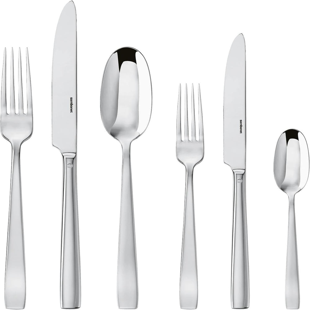 Sambonet 62512-83 Set de tacâmuri monobloc plat, 36 piese, oțel inoxidabil 18/10, se spală în mașina de spălat vase Bucatarie Naty Shop