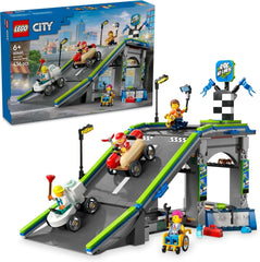 LEGO City No Limits: Závod na mýdlových krabičkách s rampou - Stavebnice pro chlapce a dívky od 6 let - Sada se 2 krabicemi na mýdlo a 4 minifigurkami závodníka - Nápad na dárek pro děti 60460 Stavebnice Besuche den LEGO-Store Výchozí název