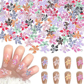 100Pcs 3D Blume Nagel Charms Nägel Zubehör Nageldesign Glitzersteine Nailart Strasssteine Flower Nail Charms Luminous Flower Nail Art Charms Bunte Blumen Deko Nagel Steinchen Flowers Nail