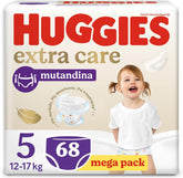 Pleny Huggies Extra Care, ultra savé, velikost 5 (12-17 kg), 68 kusů