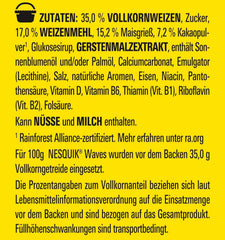 Nesquik Choco Waves, mic dejun crocant cu ciocolată în formă de valuri, 330 grame Cereale Naty Shop