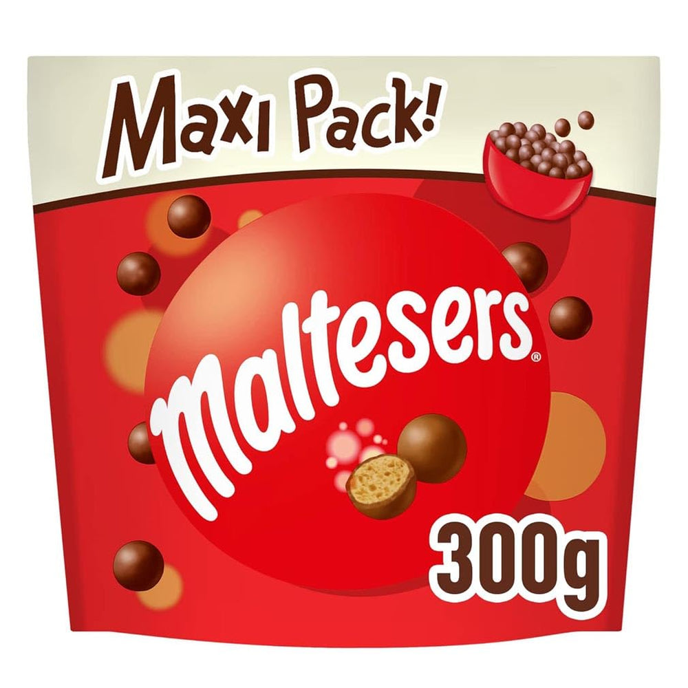 Maltesers, bile de ciocolată cu un centru crocant și ușor, aerat, gustare de ciocolată, 1 pachet (1 x 300g)