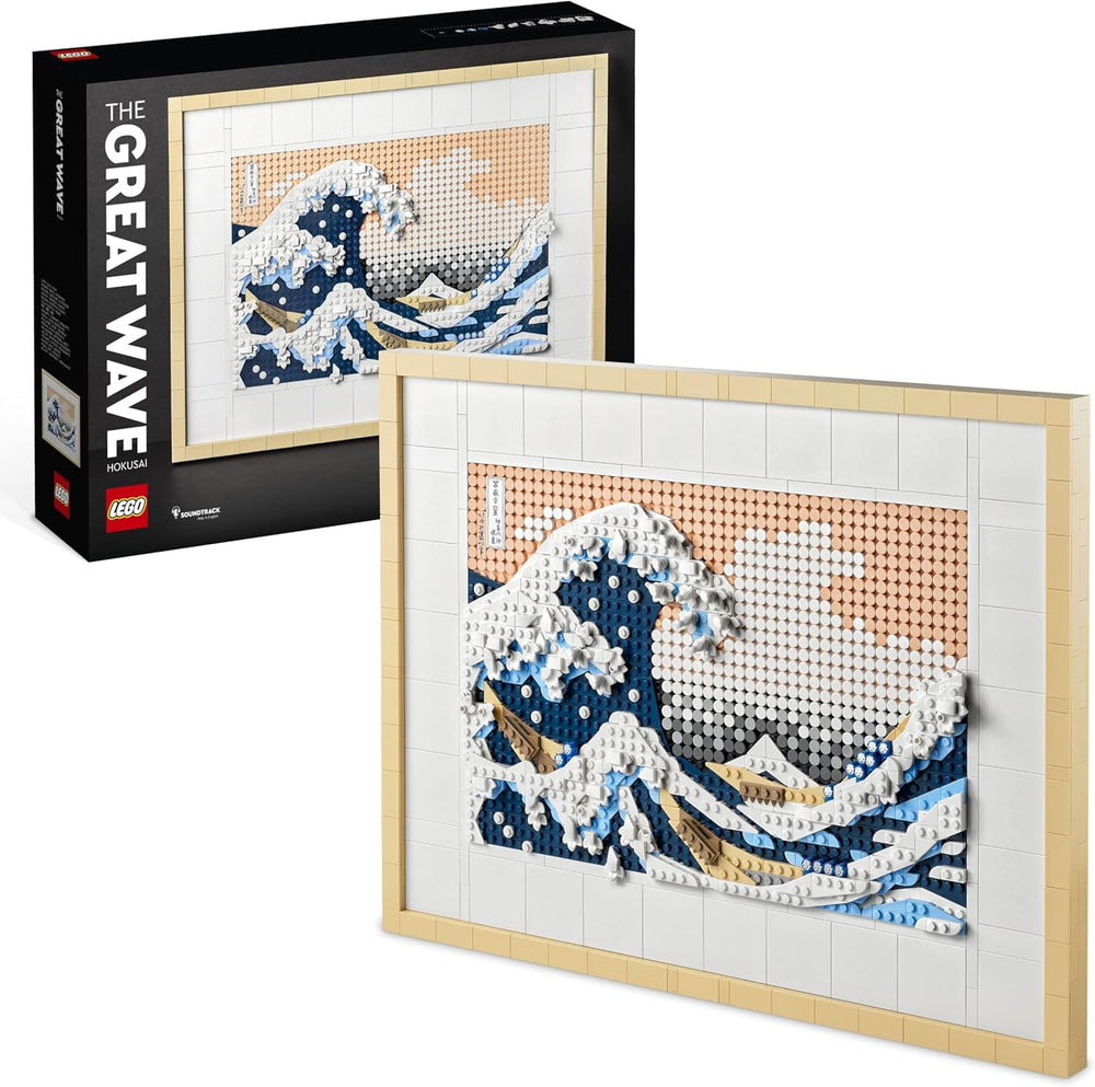 LEGO 31208 Art Hokusai – Große Welle, 3D japonské Wanddeko, Bastelset, gerahmte Ocean-Leinwand, Hobbies für Erwachsene, DYI, Home- und Büro-Deko